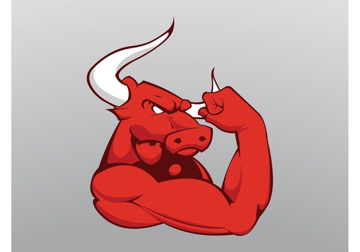 Power training muscular Muscles mascot logo Livestock horns Hormones fitness fit fauna comic character cartoon bull Bodybuilding arm animal 