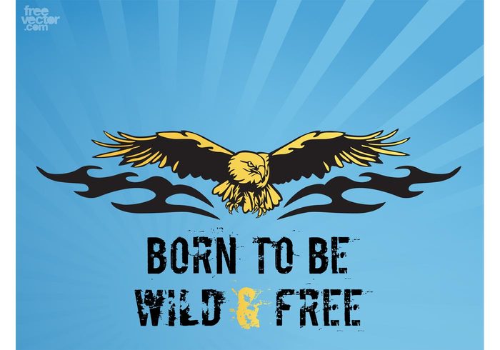 wild tribal symbol rock and roll rock rebel metal ink icon freedom free flying fly eagle Design footage bird animal 