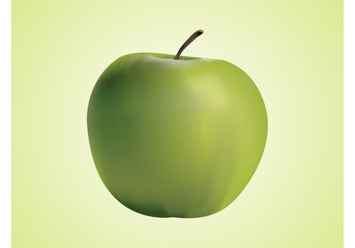 wet water vitamins stem realistic Healthy fruit food eat drops detailed apple 