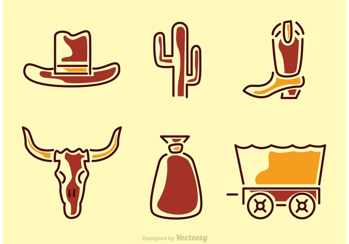 wild west wild western west wagon outline old western old west town old west hat cowboy hat covered wagon color cactus boot bag animal skull american  