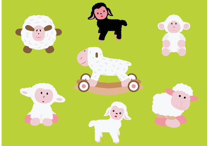 white vector toy symbol Smile sheep isolated sheep shag Rocking present new lamb illustration happy gift funny fun fluffy sheep fluffy fleece doodle design cute sheep cute childhood cheerful character cartoon black birthday baby animal 