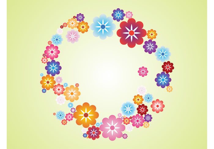 Wreath vector wreath spring round plants nature frame flowers floral decorative decoration circle blossoms bloom 