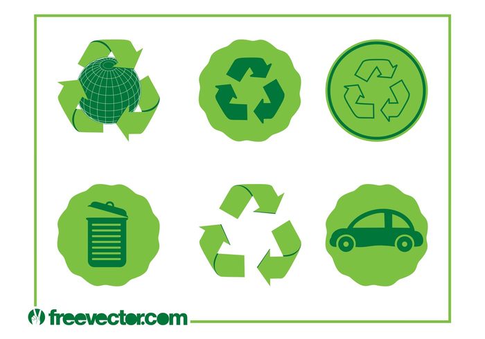 world symbols Sustainability planet nature logos icons environment energy ecology eco car badges arrows 