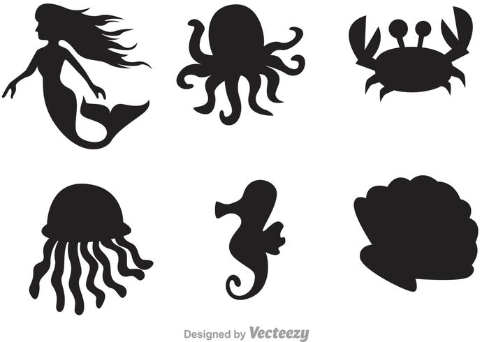 water silhouette shell sea life sea octopus mermaids mermaid silhouettes mermaid silhouette mermaid icon mermaid fairy jelly fish horse sea fairy tale deep crab animal  