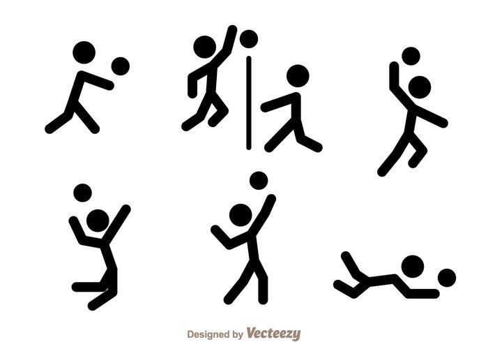 volleyball vectors volleyball vector volleyball player volleyball stickman stick figure icon sport playing play people Move line black ball activity 