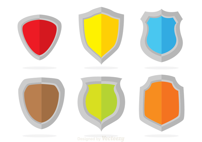 shield shapes shield shape shield shape security secure power medal line guard flat emblem defend curve colorful block banner 