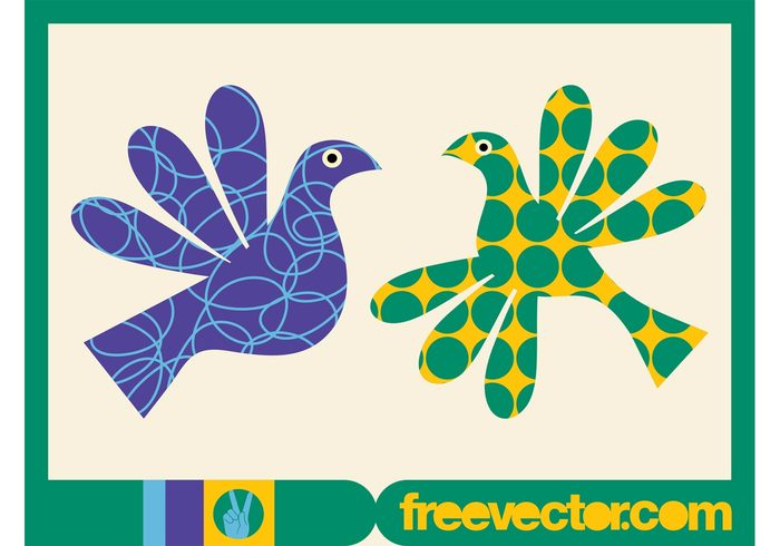 wings stickers pigeons nature lines icons feathers doves dots colorful birds beaks animals abstract 