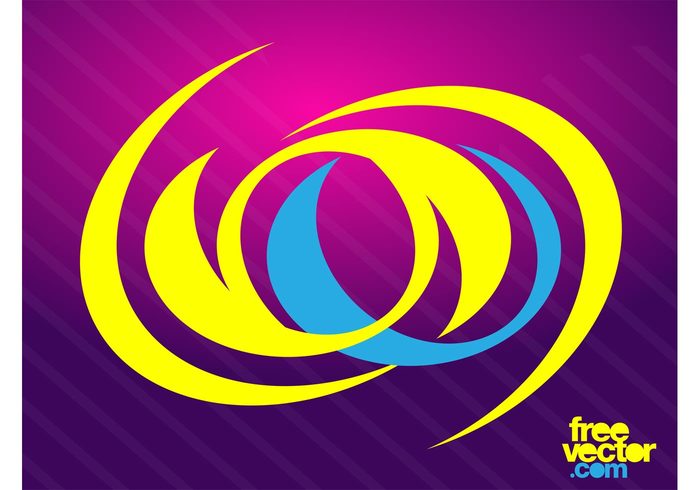 waves round logo lines icon decoration curves curved colorful circles abstract 