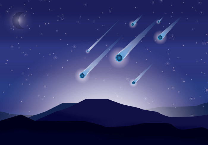 universe star space shower scenery noob night meteor shower meteor landscape impact illustration fiction fantasy falling Fall element design cosmos comet catastrophe blue background  
