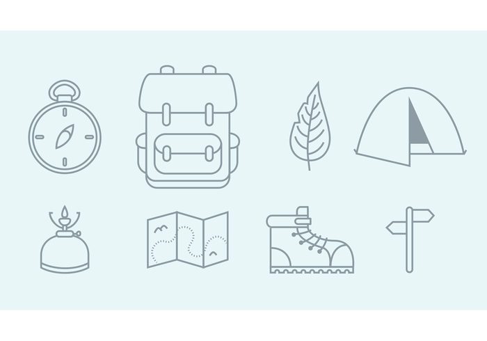 vector icons travel icons travel Tracking tent sign rucksack mountaineering mountain icons mountain map line icons icons hiking icons hiking compass camping icons camping gear camping camp boots 