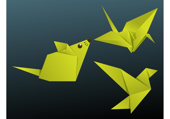 rodent pigeon paper nature mouse models folds folding dove crane crafts birds 