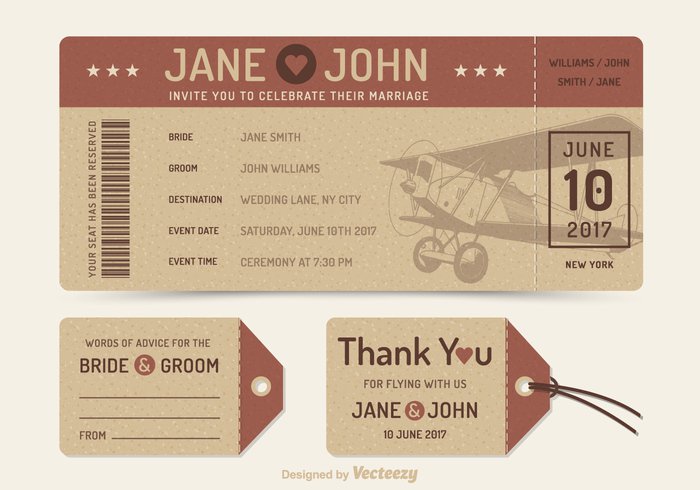 wedding vintage vector travel transport ticket thank you template symbol stamp retro plane pass paper old marriage love label invite invitation illustration holiday greeting graphic fly flight event design decoration date color celebration carton card board Blessing biplane background art airplane airline air advice 