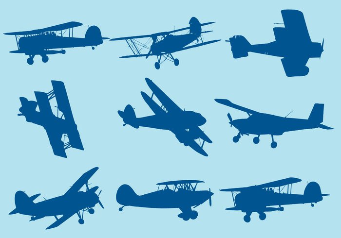 wing white wheel war waiting vehicle vector travel transportation transport tail sky silhouette propeller Private position plane objects military launch large Journey jet isolated image illustration graphic flying commercial collection cloud Chassis cargo business black biplane background attack art airplane air  