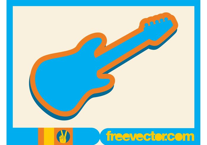 sticker rock n roll rock musical instrument music metal logo icon Headstock guitar electric guitar 
