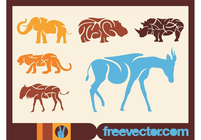 wildlife wilderness stickers silhouettes nature logos icons fauna decals animals african africa 