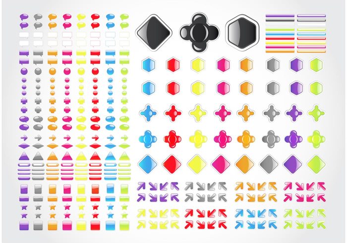 Stock images shapes set pack icons Goodies glossy geometric freebies Design Elements colors colorful buttons 