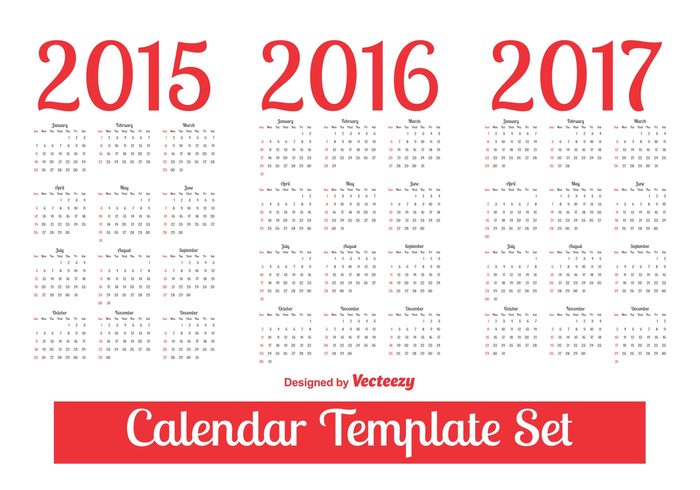 year week time template simple season schedule red planner organizer office number monthly month modern leap graphic event english diary day date daily color calender calendar calenadr set business basic background Annual abstract 2017 2016 2015 