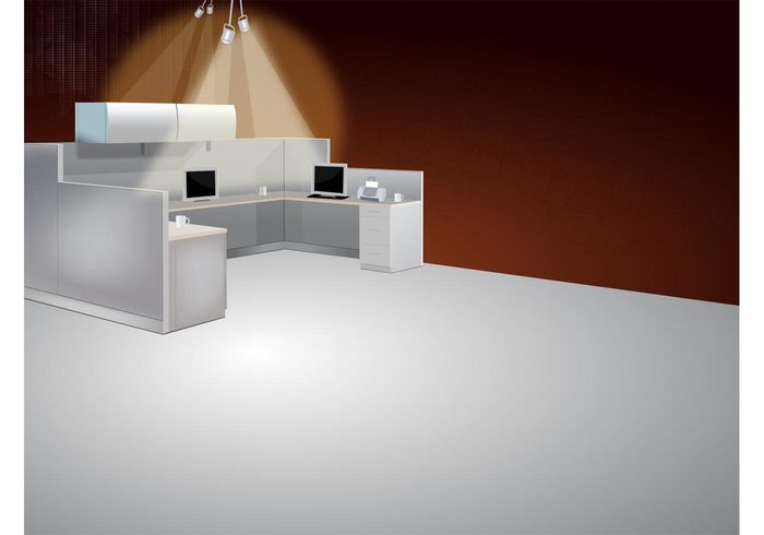 workstation vector art vector urban real estate professional office desk Cubicle corporate computer Clerical business  