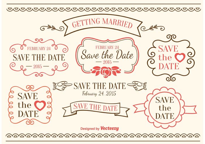 wedding vintage vector typography typographic text tag stamp set save the date vectors save the date labels save the date elements save the date rsvp retro pretty marriage labels marriage love labels love labels label invitation hearts heart groom greeting engagement elegant design decorative decoration cute collection ceremony card bride be married 