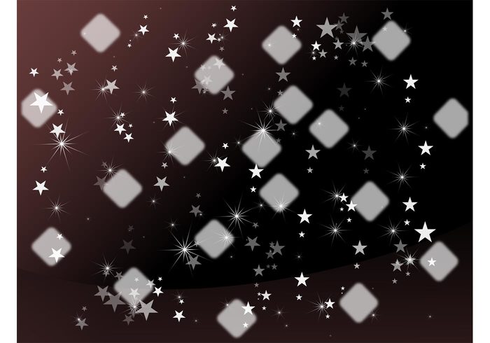 Vector squares sparkling sparkles soft shiny shines rounded rays hazy Diamond shapes blurred background 