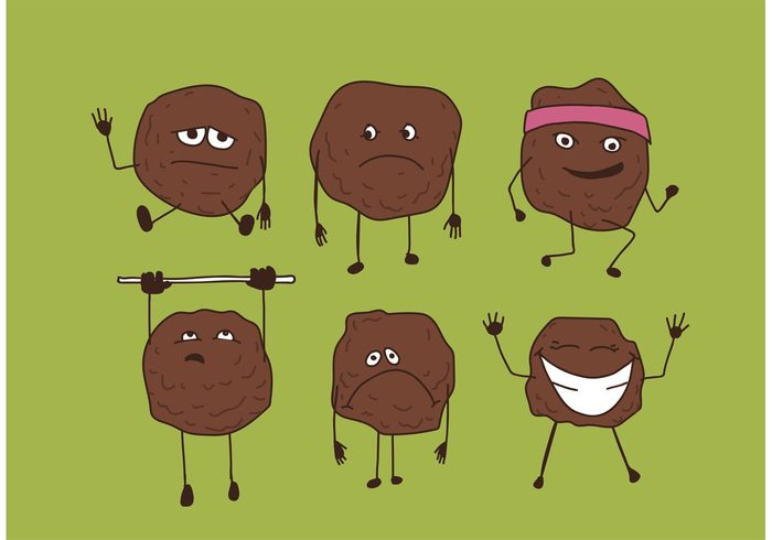 sad meatball character meatball meat icon meat ball meat happy food exercising emotions cute character Cartoon style cartoon action 