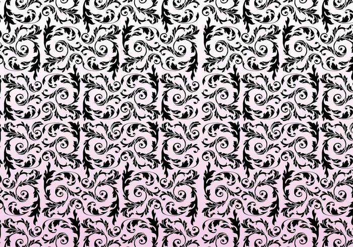 wallpaper vintage swirling Stems seamless pattern retro plants nature leaves flowers curved background 