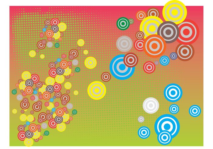 wallpaper vivid spring rounds retro raster joyful joy dynamic dotted dots colors circles basic background 