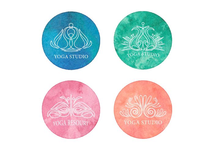 yoga wellness watercolor water vector texture template symbol style Studio stone sticker spiritual spa sign outline mudra monogram lotus logo linear line lifestyle letter label insignia icon Healthy hand graphic flat fitness finger emblem element drawing design decorative creative corporate contour concept company center brands of the world Balance 