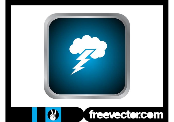 weather thunderbolt thunder storm square nature lightning icon forecast cloud climate button 