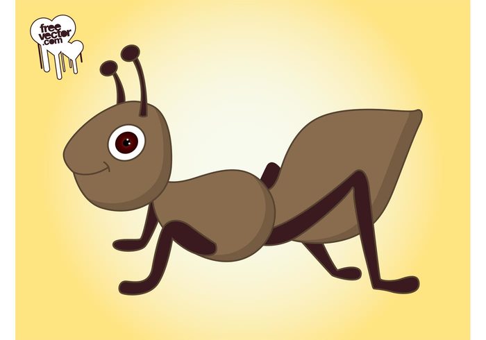 Smile nature legs insect happy fauna comic character cartoon antennas ant animal 