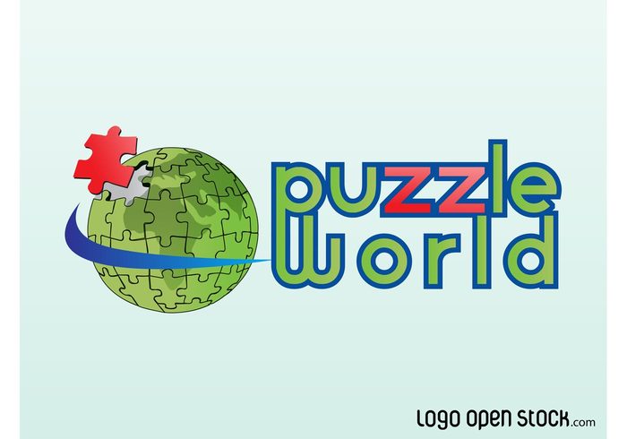 world toys text planet pieces kids jigsaw icon games earth continents branding  
