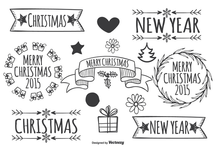 year xmas wreath winter text symbol style snowflake snow sign set seasonal ribbon ornate ornament new merry christmas merry leaf label invitation holly holiday happy new year hand drawn hand greeting emblem element drawn drawing doodle Design Elements decoration decor cute collection christmas chalkboard card branch bow border Berry banner ball 