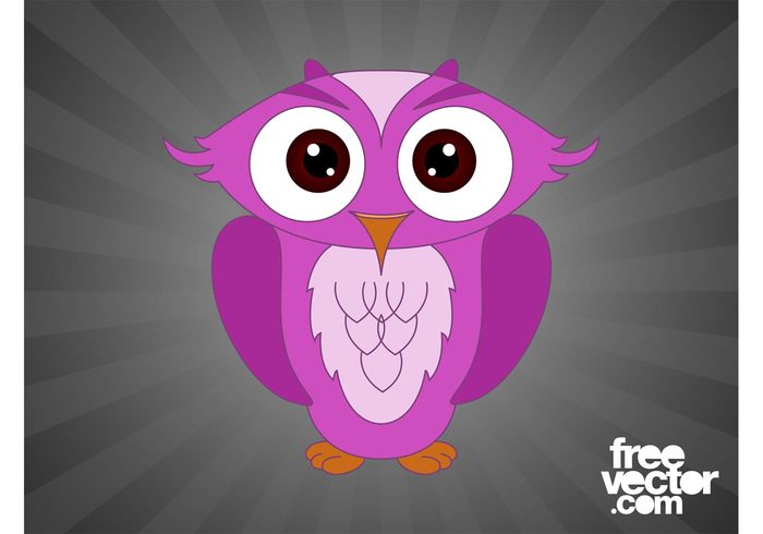 wild owl Nocturnal nature mascot comic character cartoon bird animal 