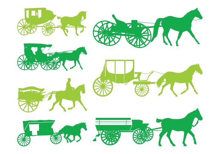 wheels wagon vehicles transport silhouettes Omnibus horse carriages carriage Cabriolet animals 