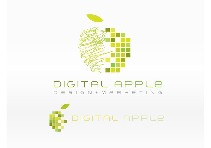 Vector Logo vector design vector art symbols icons green fruit food emblem corporate colorful branding apple 
