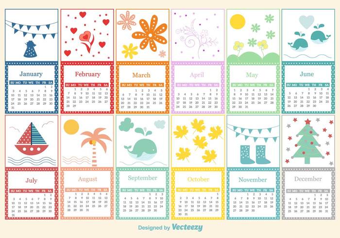 year winter vintage template summer spring season schedule reminder planner pattern page organizer month memo kids illustration holiday happy funny fun draw cute colorful color collection cartoon card calender calendar business background baby autumn animal 2016 2015  