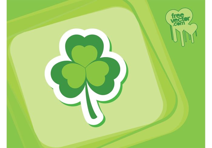 sticker stem st patrick's day plant logo leaves leaf Irish icon Good luck charm flora clover 