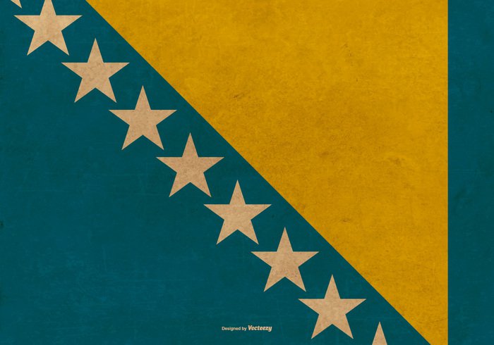 vinatge vector flag vector travel trade symbol state sovereign sign retro Patriotism patriotic old official nationality national landscape illustration Illustrated identity icon horizontal grunge flag grunge graphical flag element Distressed dirty country flag country Colours colors bosnia flag bosnia and herzegovina banner background 