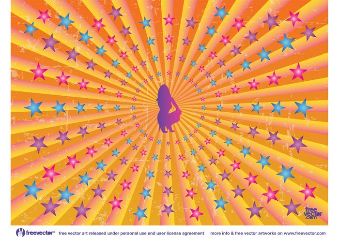 woman Stars vector starry star background star silhouette sexy poster nightlife girl flyer Composition club 