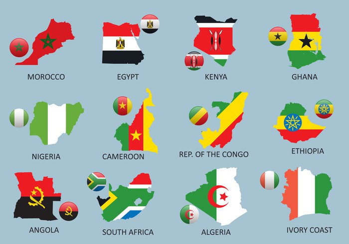 world vector travel symbol silhouette set senegal Part nigeria niger national morocco maroc map mali landmark isolated illustration icon Ghana geography Geographic flag egypt country continent collection coast chad Cameroon burkina background area algeria african africa  