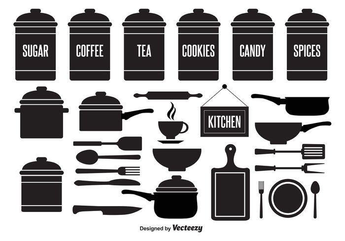 tea canister tea symbol sugar canister spoon spices saucepan Rolling pin pots pot pans pan with handle pan object knife kitchen elements kitchen illustration icon household home graphic fork food element cutlery cup cooking elements cooking cookie canister cook canisters Canister 
