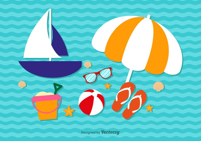 wave vacations tropical travel tourism summer sea marine illustration icon hot elements cartoon beach background 