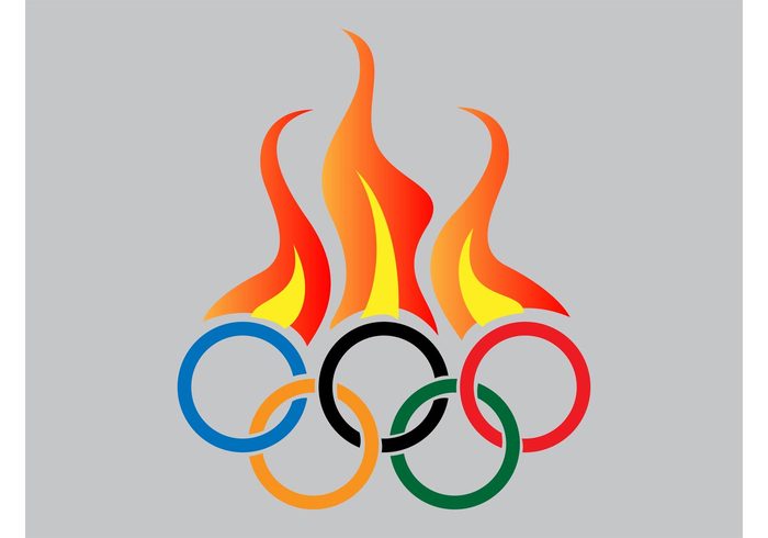 round rings Olympic games Olympic flames Geometry geometric shapes flames decorations circles burning burn 
