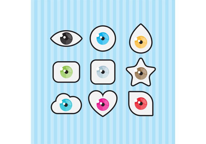 visible visibility symbol star square shine shadow set rectangle oval looking icon heart glossy Eyesight eyes eye shape eye icon eye drop design collection cloud circle button body abstract 