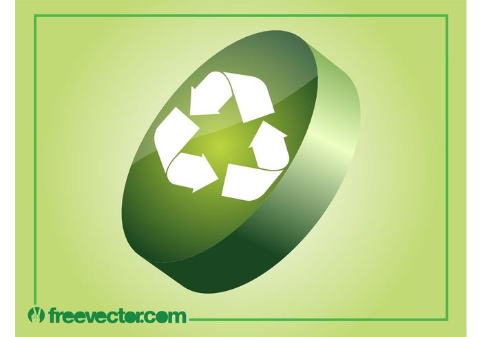 symbol shiny recycling recycle nature logo icon glossy environment 3d 