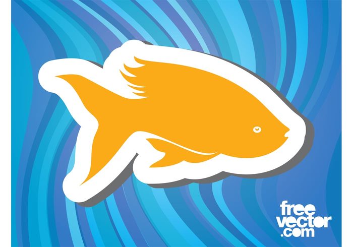 water tail sticker silhouette goldfish fish Fins fin badge Aquatic animal 
