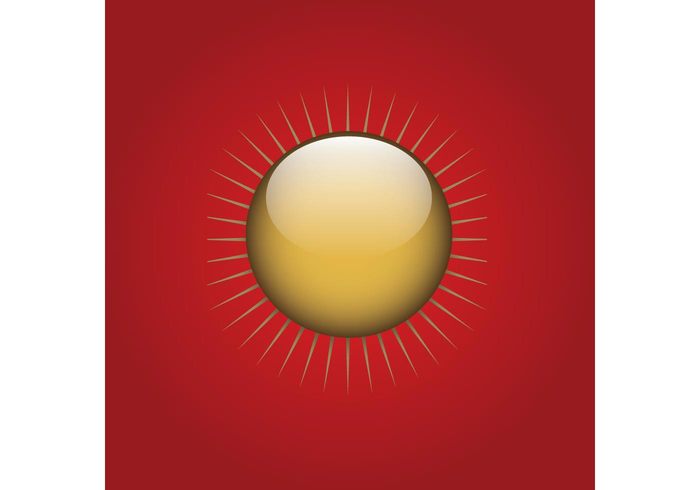 symbol Sunbeam sun star solar social media sign radiant modern light icon hot heat graphic gold glossy element button bright abstract 