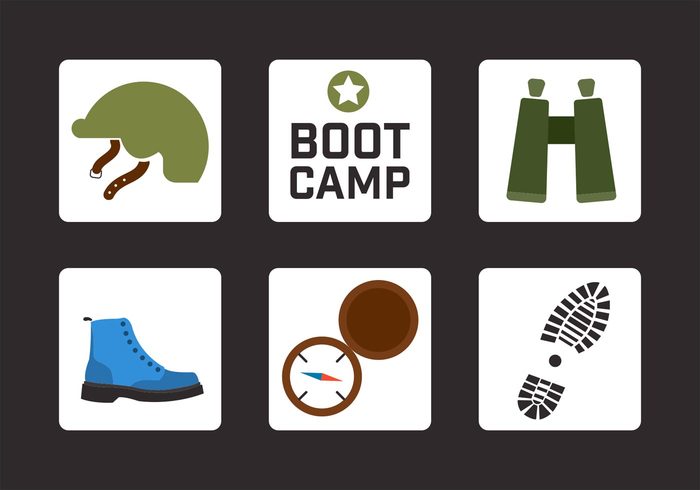 travel survival sign set outdoors military boot camp military illustration icons icon helmet graphic fire compass camping camp boot track boot camp boot binoculars badge background army Adventure 
