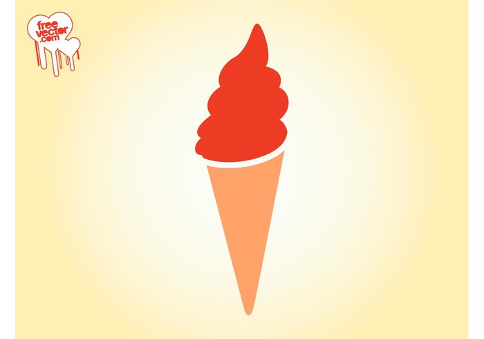 symbol sweet summer stylized logo icon ice cream frozen food dessert cone cold 