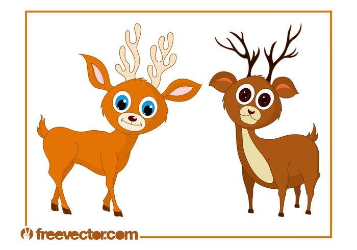 wildlife wild Smile reindeer mascots happy fauna deer cute comic characters cartoon antlers animals 